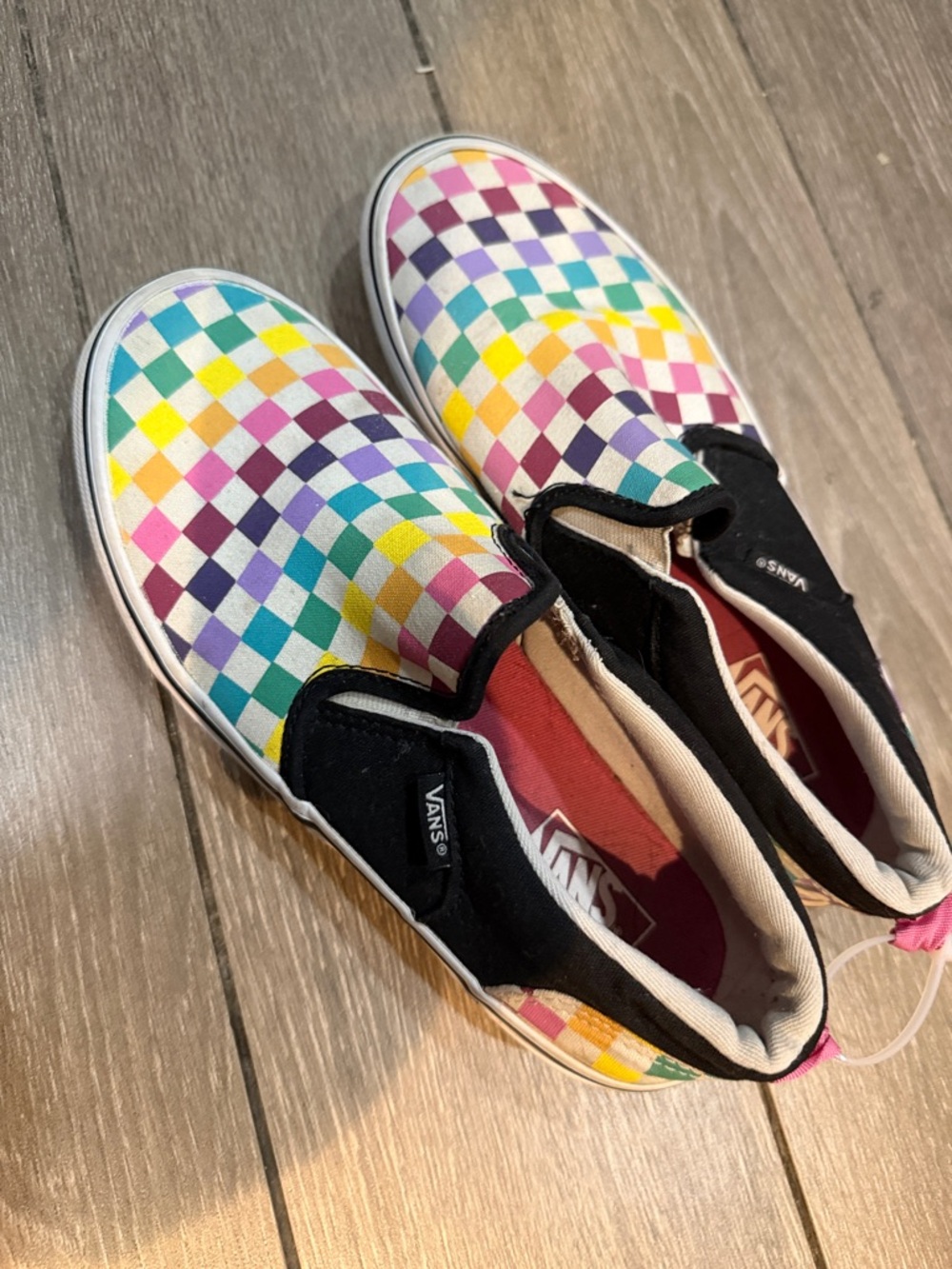 Vans Kids Multicolor Checkerboard Slip-On Sneakers - Picture 3 of 14